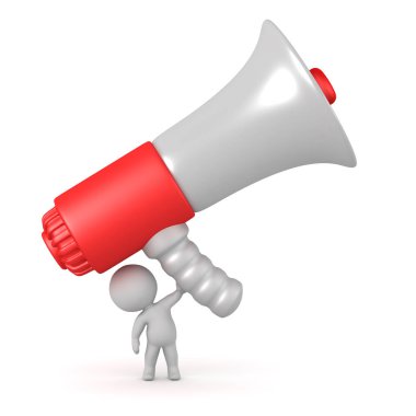 3d karakter kadar büyük bir megafon Holding