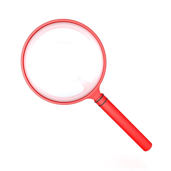 3D illustration of a red magnifying glass — Stock Photo, Image