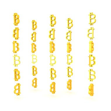 bitcoin semboller fazla sütun 3D çizimi