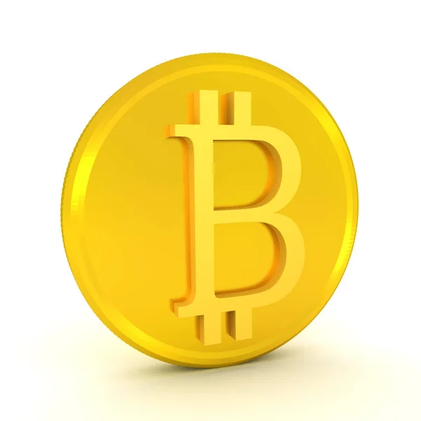 3D illustration of  golden bitcoin — Stock Photo, Image