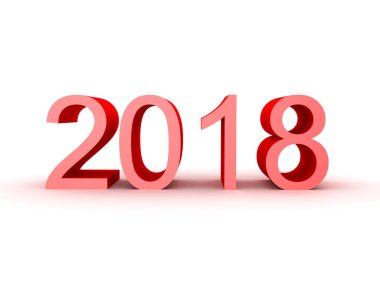 2018 sayının 3D çizim