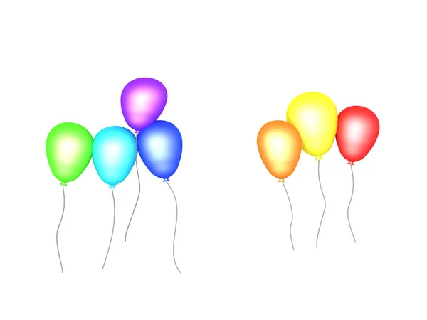 3D illustratie van party ballonnen — Stockfoto