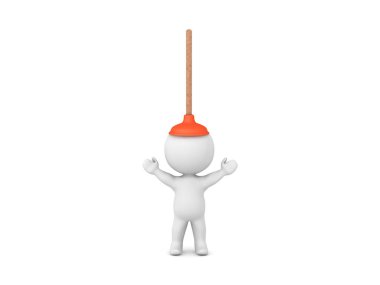 kafasının pistonu ile 3D karakter