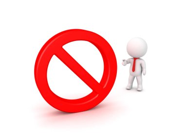 3d karakter hiçbir sembol işaret