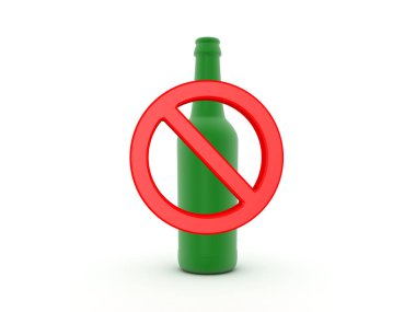 alkol yasağı 3D çizimi