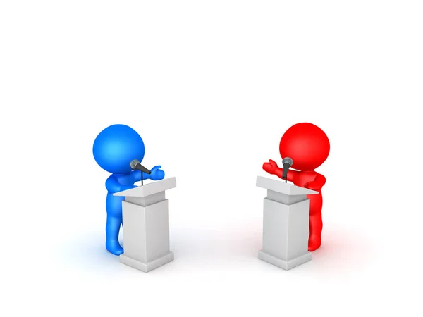 Ilustración 3D de un debate público — Foto de Stock
