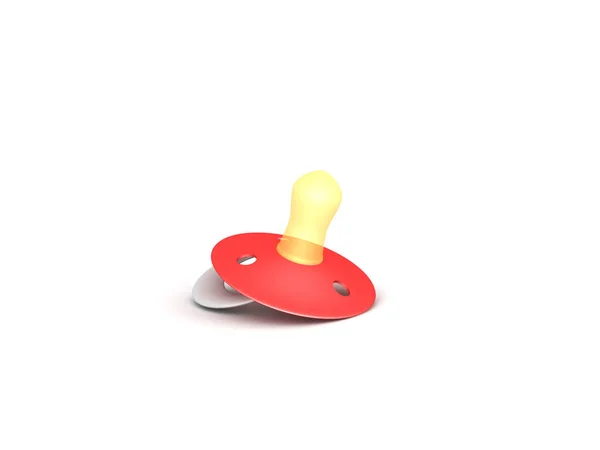 3D illustration of red pacifier — Stock Photo, Image