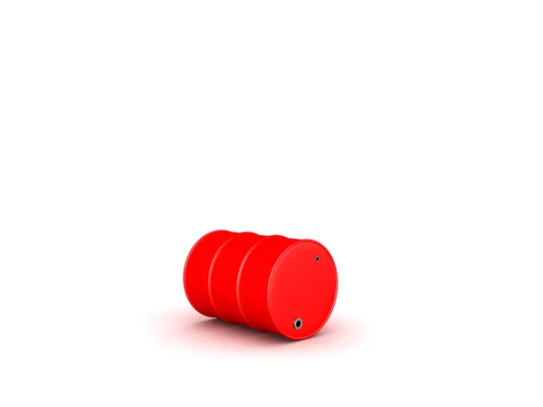 3D illustration of a red oil drum rolling on the floor — Stock Photo, Image