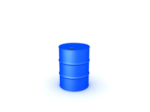 3d. 蓝色油桶的示意图 — 图库照片