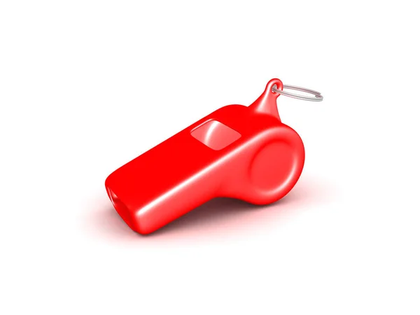 3D illustratie van een rode whistle plaats op de vloer — Stockfoto
