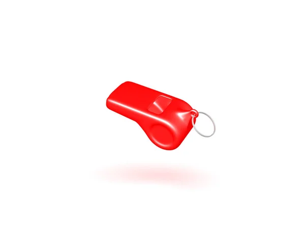 Illustrazione 3D di un fischietto rosso — Foto Stock