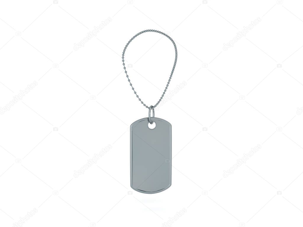3D illustration of a army dog tag
