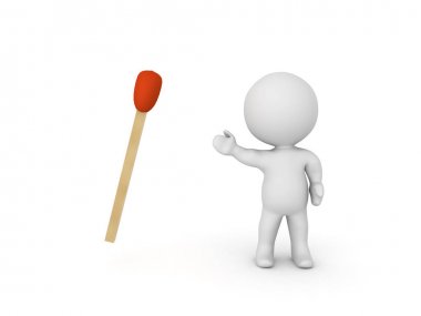 3d karakter bir maç gösterilen