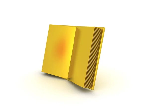 Illustration 3D d'un livre d'or brillant — Photo