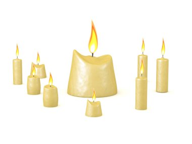 3d düzenlenmiş mumlar