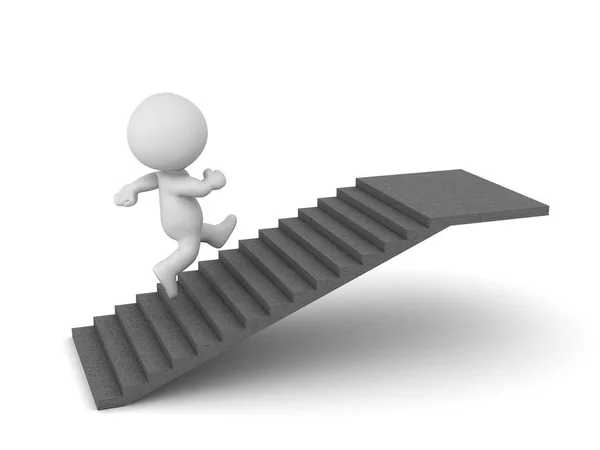 3D Character Running Up a Small Set of Stairs — Stock Photo, Image