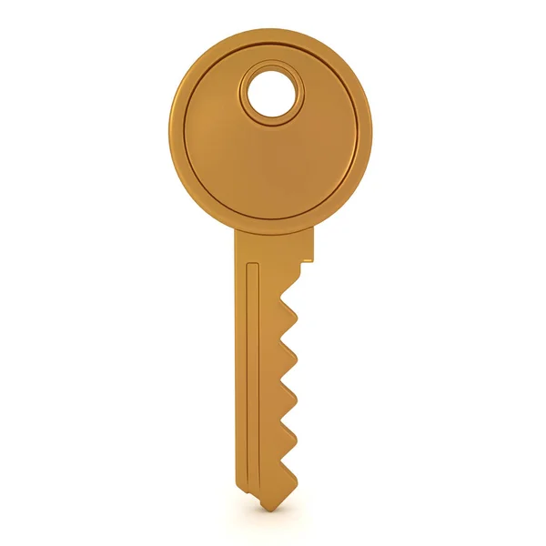 Representación 3D de la llave de color bronce —  Fotos de Stock