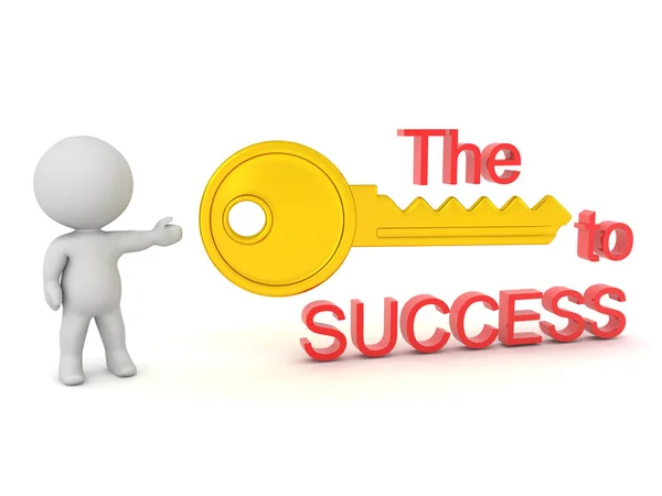 3D Character showing Key to Success concept — Stock Photo, Image