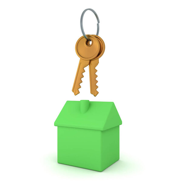 3D Rendering of house and house keys