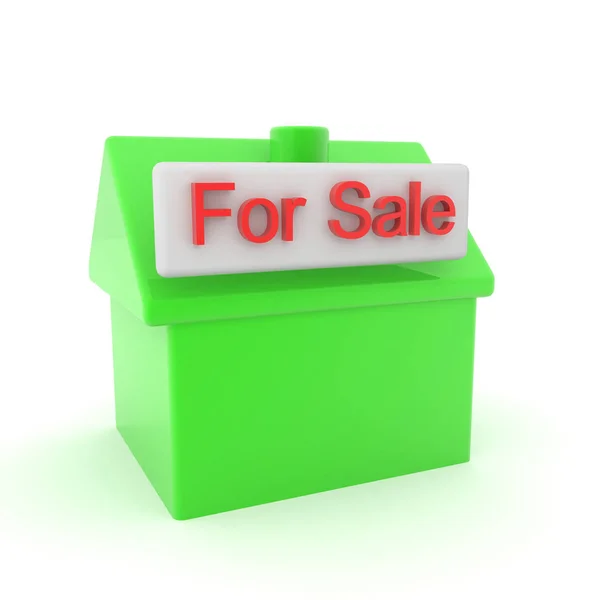 3D Rendering of house for sale icon — Stock Photo, Image