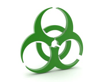 Yeşil Biyolojik Tehlike sembolünün 3d çizimi