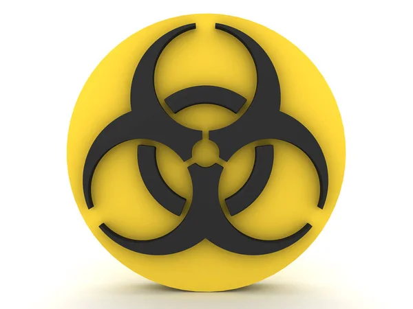 3d Weergave van zwart en geel biologisch gevarenbord — Stockfoto
