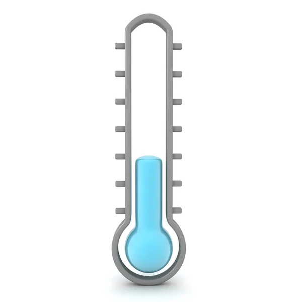 Representación 3D del termómetro que muestra la temperatura fría — Foto de Stock