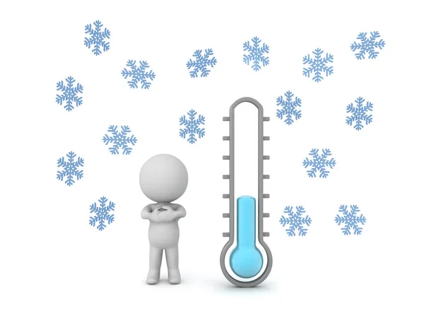 Imagen de concepto 3D que representa el clima frío — Foto de Stock