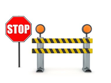 3d dur işareti oluşturma ve yol kapatma