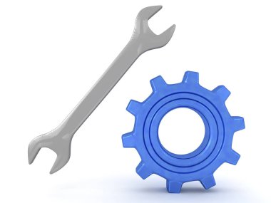 3d İngiliz anahtarı ve teçhizatı oluşturma