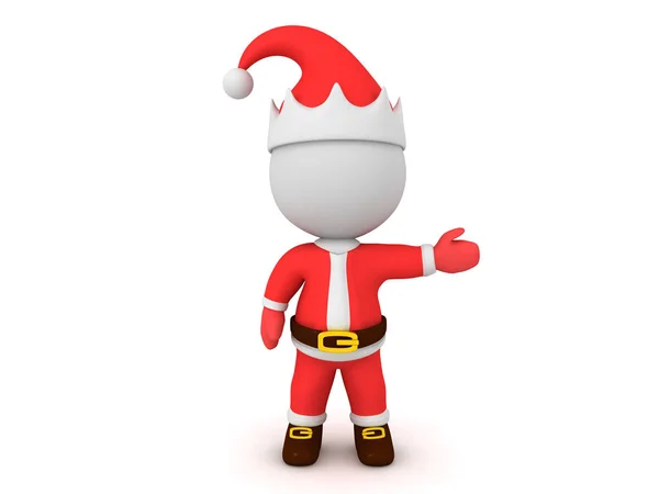 3D Santa showing to the right — Stock Photo, Image