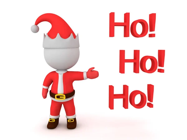 Père Noël 3D montrant le texte disant Ho ! Ho ! Ho ! ! — Photo