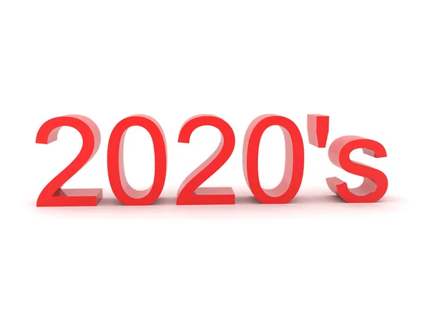 3D testo rosso che dice il 2020 — Foto Stock