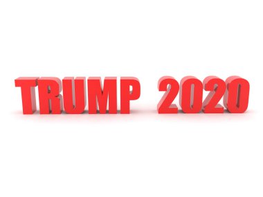 3d Kırmızı metin diyor Trump 2020