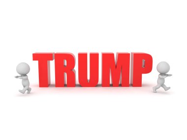Metinden kaçan 3d Karakterleri Trump diyor