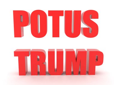 3d Kırmızı metin Potus Trump diyor