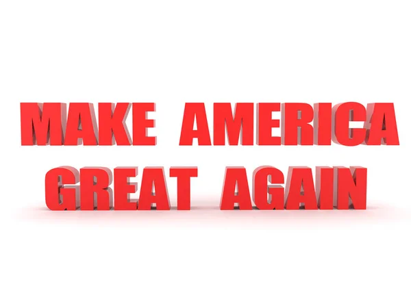 3d Czerwony tekst mówi, aby Ameryka ponownie wielki — Zdjęcie stockowe