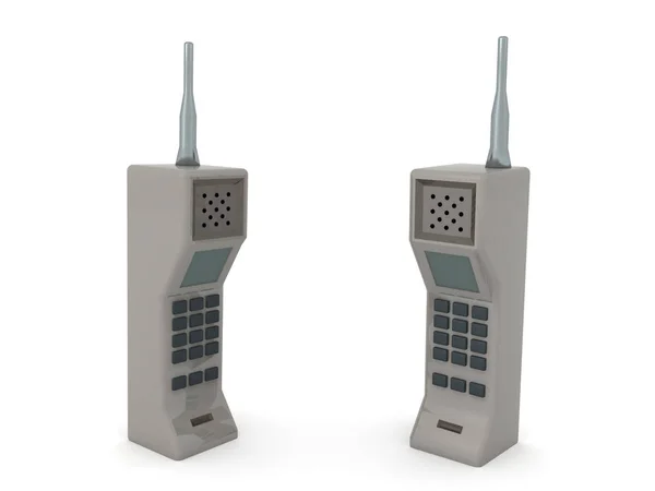 3D Rendering of two retro cellphones — 스톡 사진