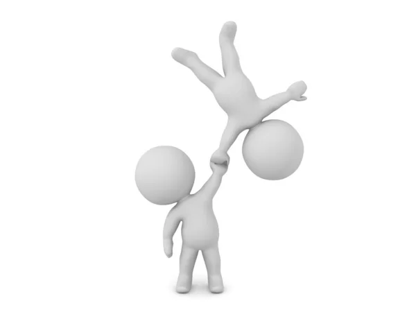 3D Character holding up another character — Stock Photo, Image