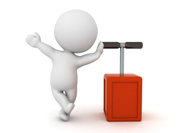 3D характер опираясь на детонационный вантуз
