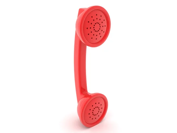 Representación Auricular Teléfono Rojo Representación Aislada Blanco —  Fotos de Stock