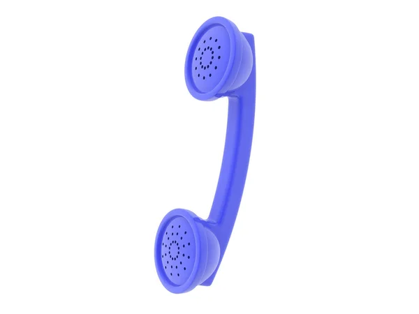 Representación Del Teléfono Azul Representación Aislada Blanco — Foto de Stock