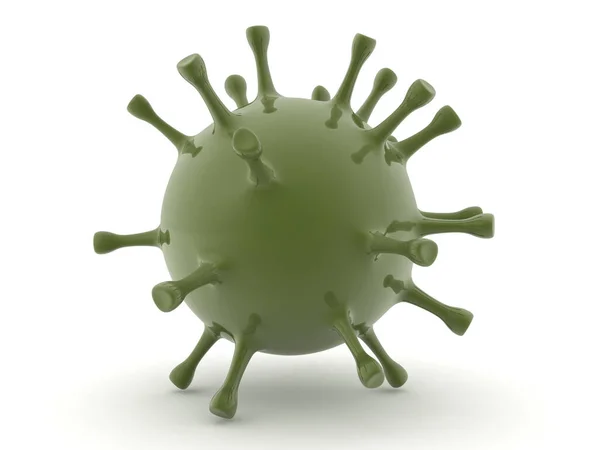 第3部分 致病菌型病毒的呈现 3D在白色上孤立的渲染 — 图库照片