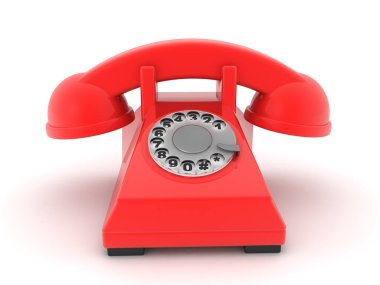 3 boyutlu antika retro telefon. 3B görüntüleme beyaz üzerine izole edildi.