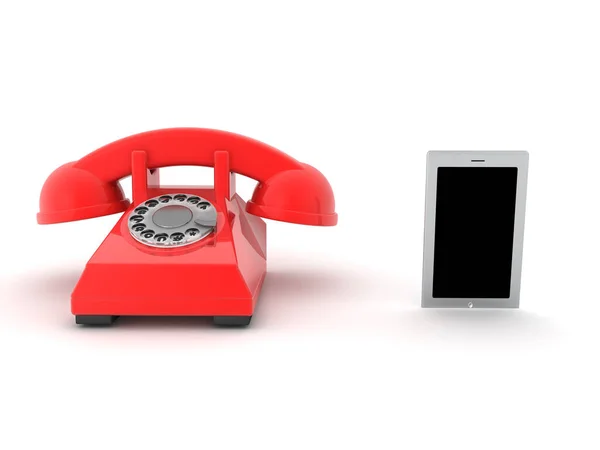 Återgivning Gamla Och Nya Telefoner Rendering Isolerad Vitt — Stockfoto