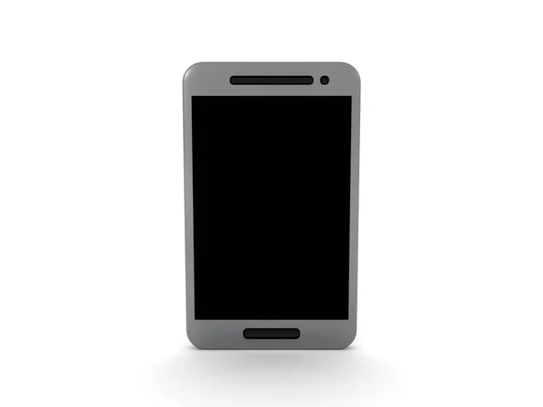 Rendering Generiska Silver Smartphone Rendering Isolerad Vitt — Stockfoto