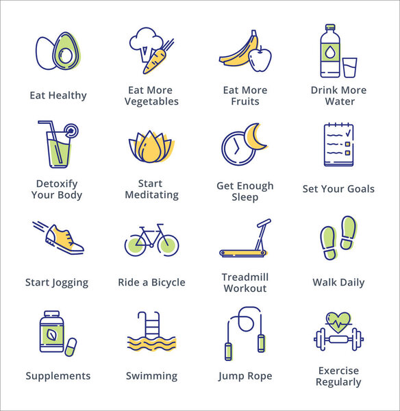 Healthy Lifestyle Icons - Outline Series