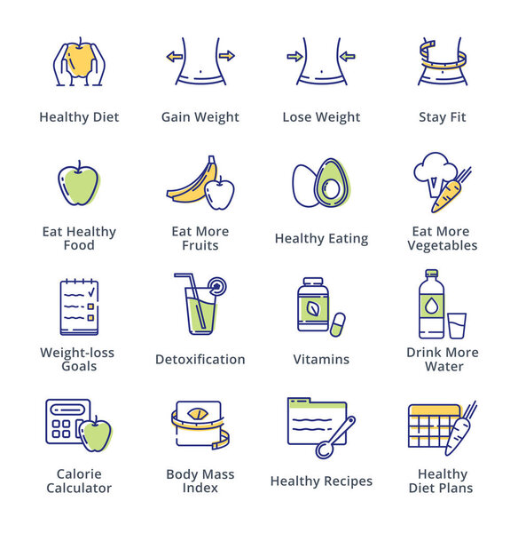 Healthy Lifestyle - Dieting Icons - Outline Series