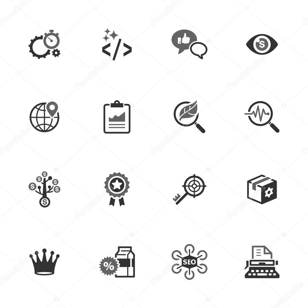 SEO & Internet Marketing Icons Set 4 - Black Series