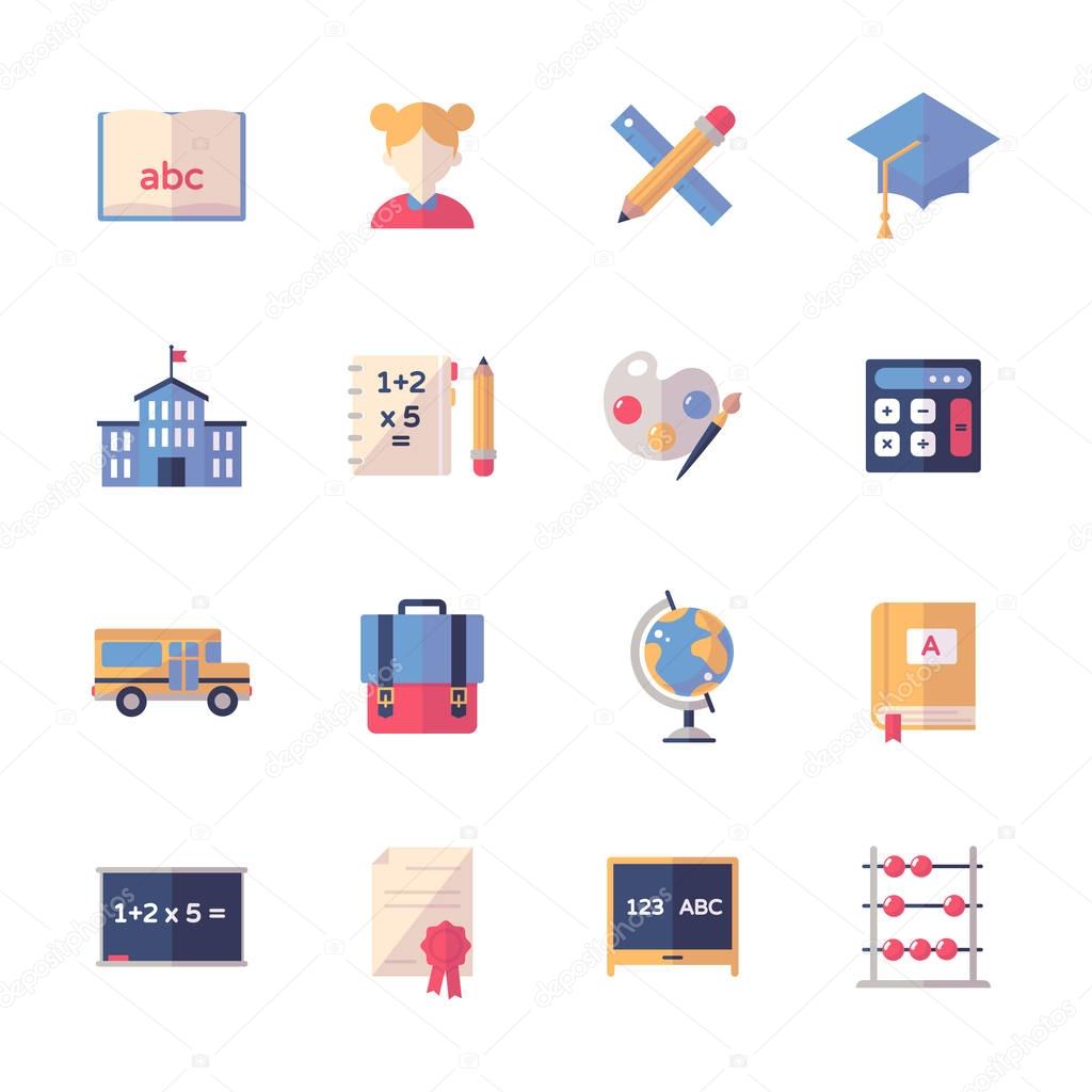 Education Icons Set 1- Flat Series